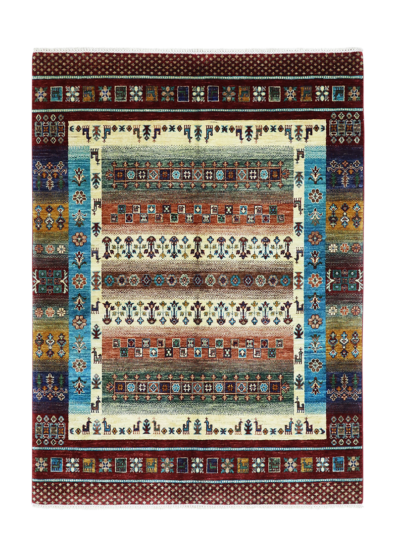 Colorful Sunset Tribal 4'10" x 6'7"