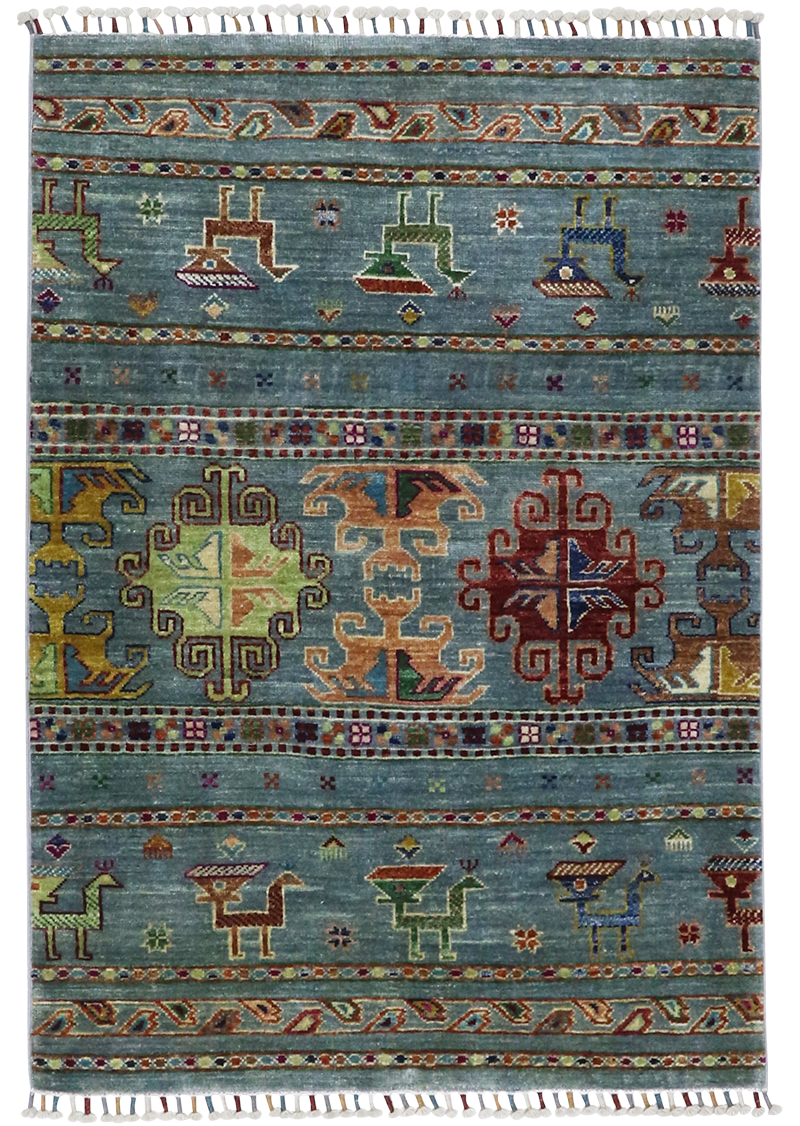 Turquoise Animal Design Khorjin 2'9" x 4'