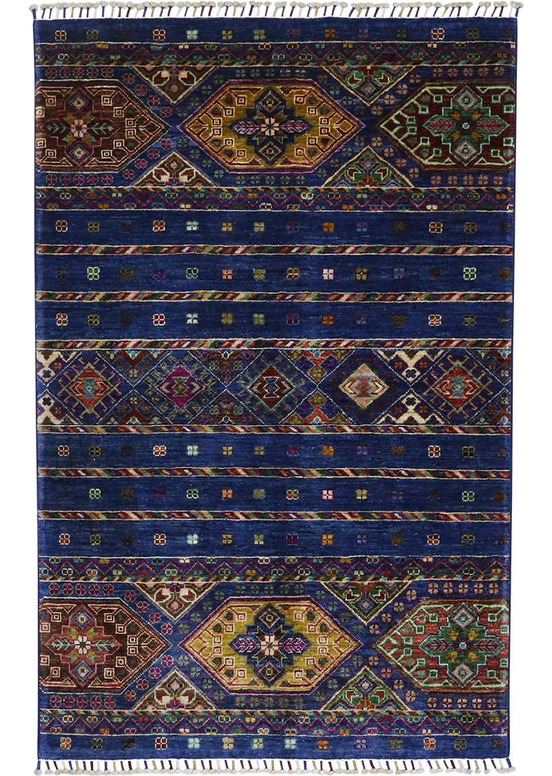 Linear Ultramarine Khorjin 3'4" x 5'2"