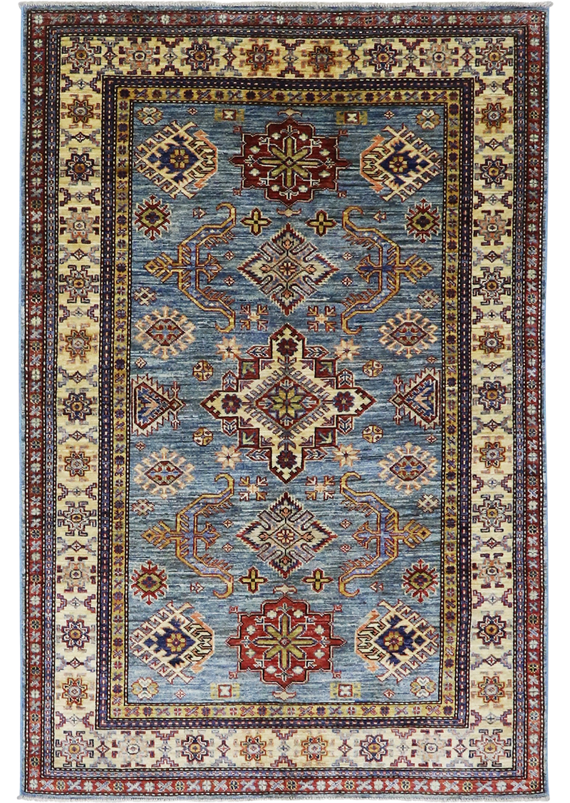 Geometric Ocean Super Kazak 4'0" x 6'1"