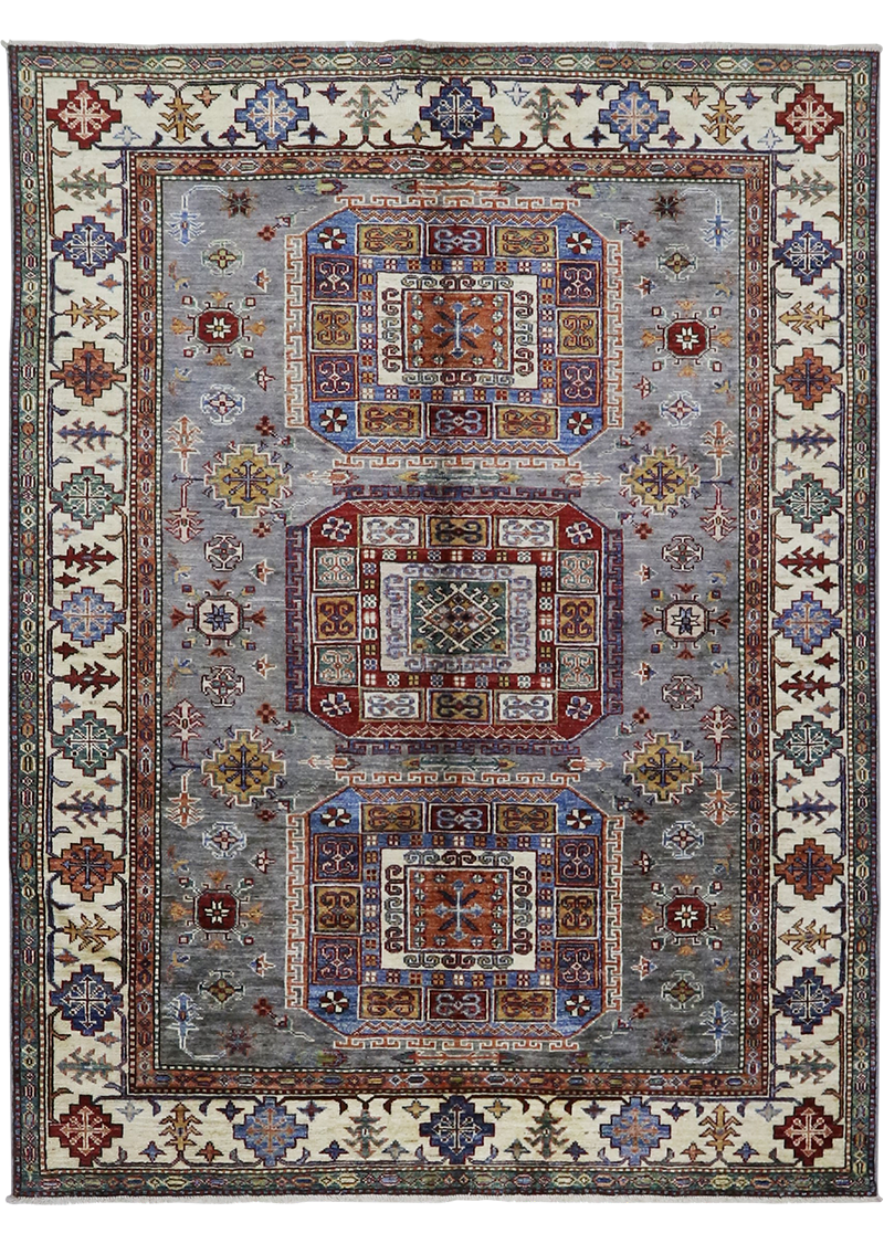 Geometric Graphite Super Kazak 5'0" x 6'8"
