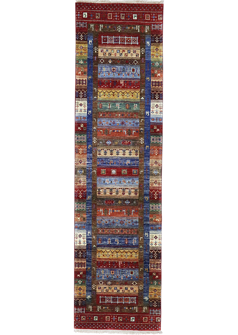 Ruby Geometric Gabbeh 2'8" x 10'