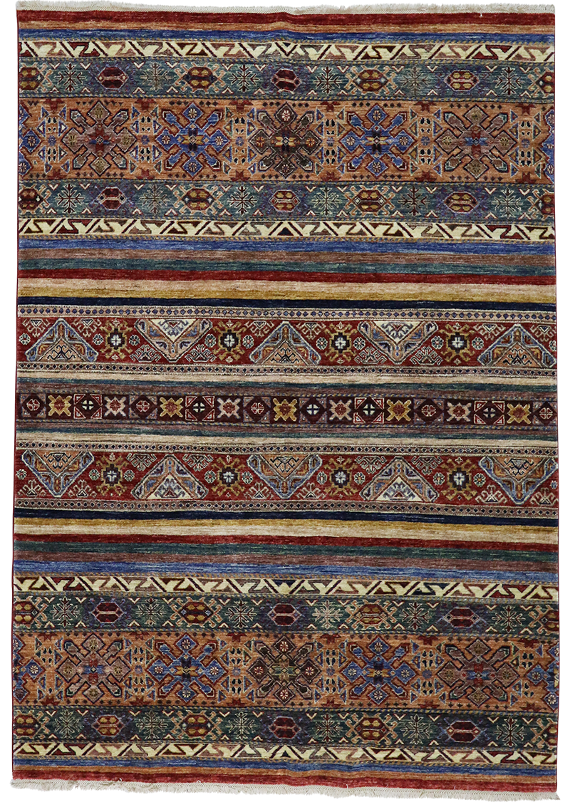 Multicolored Stripe Gabbeh 6'1" x 8'8"