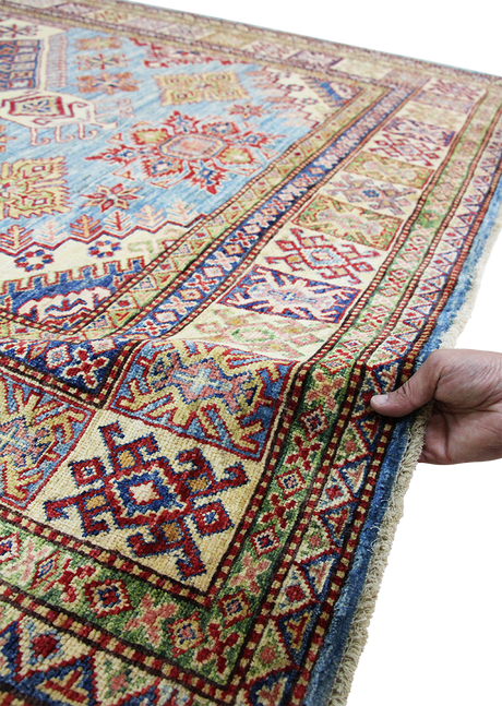 Aqua Blue Super Kazak 5'1" x 8'10"