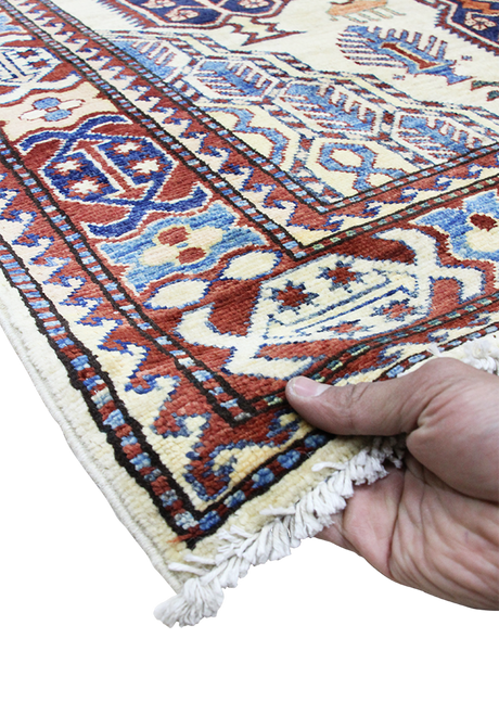 Geometric Sandstone Super Kazak 4'2" x 6'1"