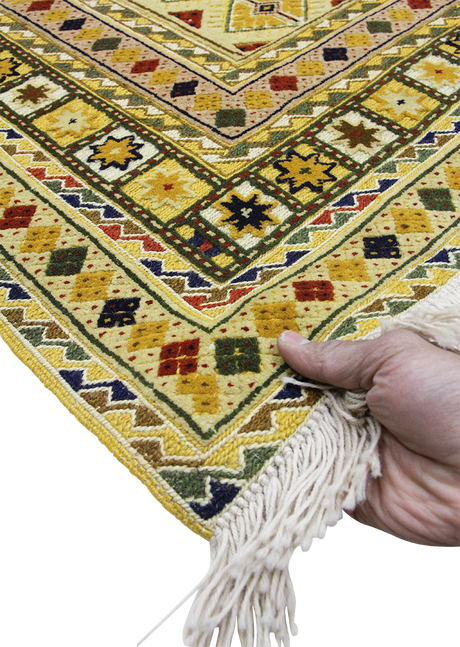 Yellow Honeycomb Kilim 4'11" x 6'1"