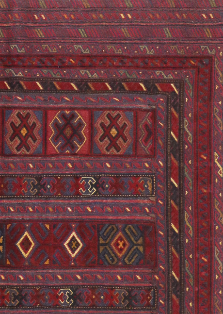 Burgundy Honeycomb Kilim 4'3" x 4'7"