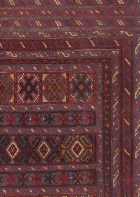 Burgundy Diamond Kilim 4'0" x 4'2"