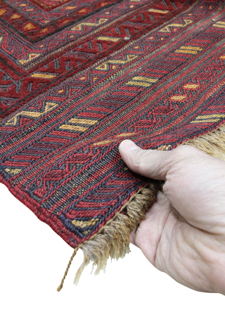 Burgundy Diamond Kilim 4'0" x 4'2"