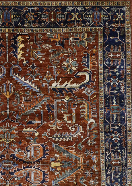 Rust Blue Heriz 9' 1" x 11' 9"