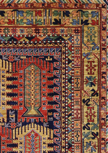 Geometric Gold Tribal 7'6" x 9'4"