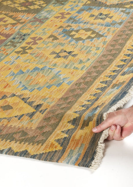 Checkered Lemon Kilim 9'11" x 13'3"