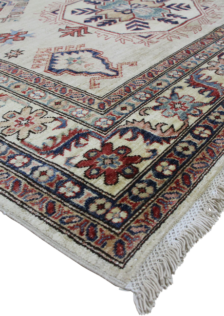 Ivory Medallion Super Kazak 4'11" x 7'10"