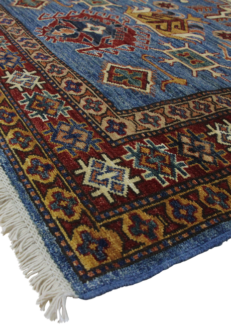 Ultramarine Blue Super Kazak 4'0" x 5'11"