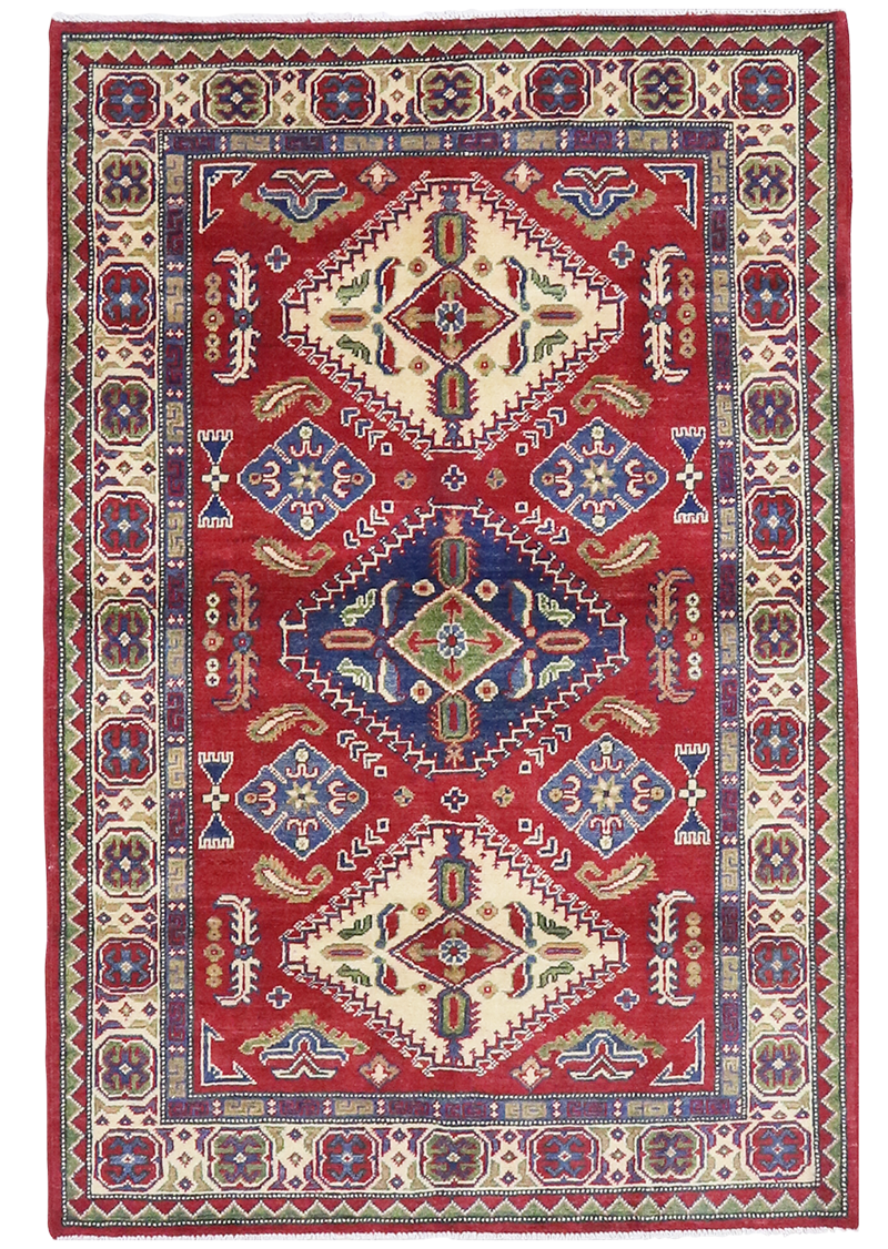 Geometric Rose Yak Kash 4'0" x 6'1"